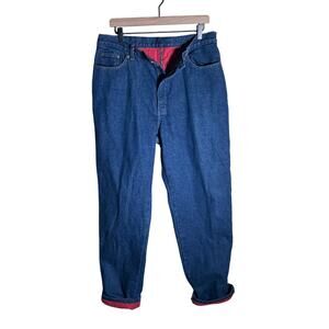 VINTAGE L.L. BEAN oversized gorpcore heavy weight flannel lined jeans 16